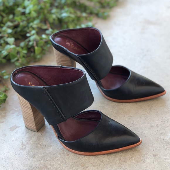 coach black mules